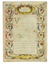 MANUSCRIPT.  Vellum document in Latin from the Collegium Juristarum of Cesena conferring doctorate in canon and civil law.  1672